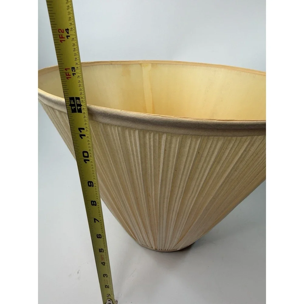 Vintage Ivory Pleated Fabric Large Lamp Shade 12x16